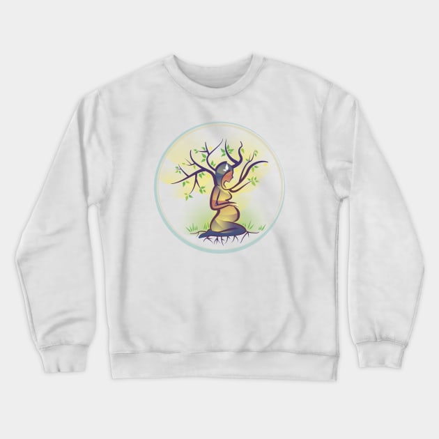 Mother Earth Tree of Life Crewneck Sweatshirt by BeCreativeHere